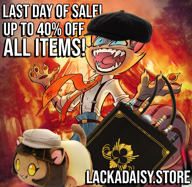 LackadaisyCats's tweet image. Shake a leg, sugar - this slick Black Friday Bargain vanishes in just ONE day, so stop on by the Lackadaisy store QUICK!