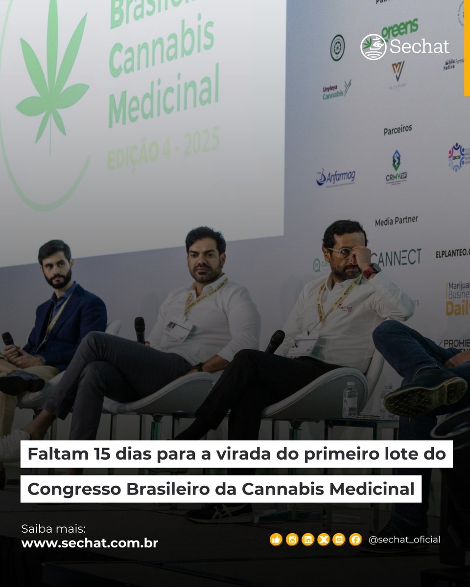 Sechat_Oficial's tweet image. EVENTO CIENTÍFICO | Faltam 15 dias para a virada de lote do CBCM! Garanta sua inscrição com desconto até 15/12 e participe do principal congresso de cannabis medicinal do Brasil.

📲Leia mais na #Sechat: zurl.co/AHfhh

#CBCM #Cannabis