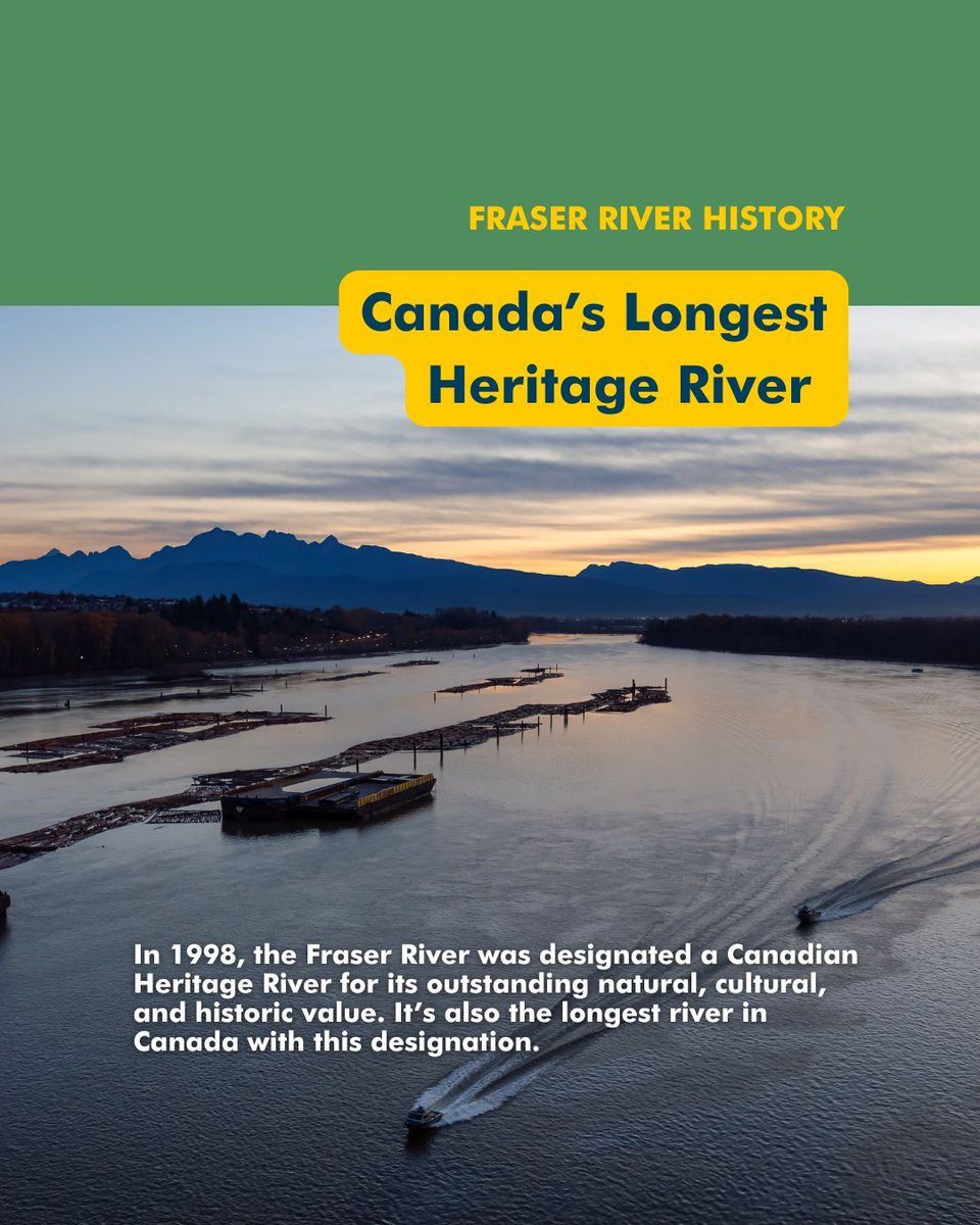 In 1998, the Fraser River was designated a Canadian Heritage River for its outstanding natural, cultural, and historic value. It’s also the longest river in Canada with this designation. 

#CanadianHeritageRiver #FraserRiver #BritishColumbia