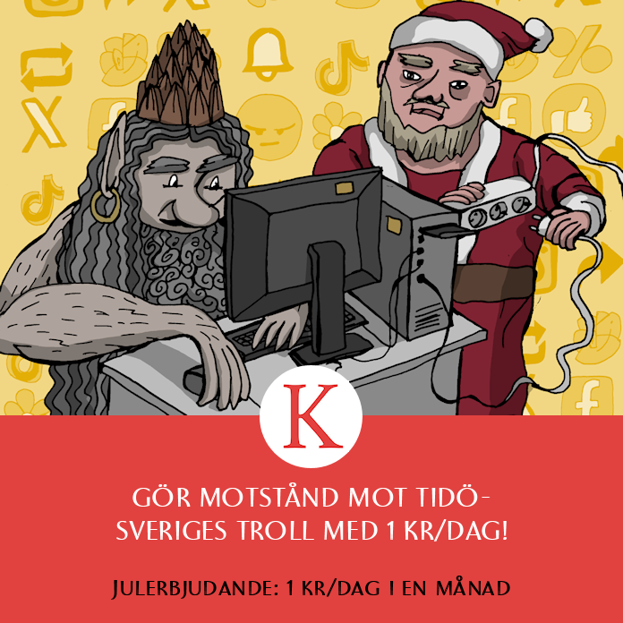 MagasinKonkret's tweet image. GÖR MOTSTÅND MOT TIDÖSVERIGES TROLL MED 1 KR/DAG!

Vi gör gemensam sak mot trollen i Tidösverige och där makten gömmer sig bakom stora ord och orättvisorna växer. Konkret står på din sida: vi granskar, faktakollar och driver med det absurda.

magasinetkonkret.se/kampanj/