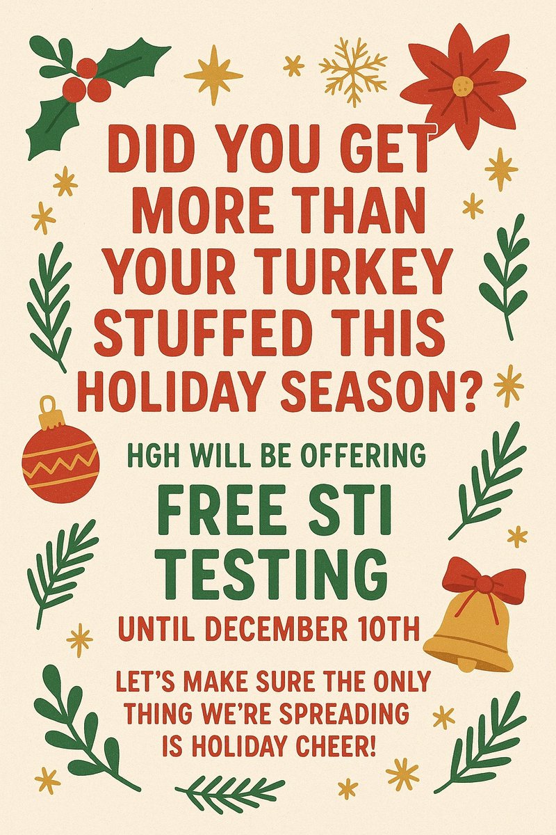 CrackDen's tweet image. Got more than your turkey stuffed this season? 🎄😏
HGH is offering FREE STI testing until December 10!

Stay safe, stay festive —
let’s spread cheer, not infections ❤️✨

#SecondLife #TheCrackDen #Roleplay #Metaverse