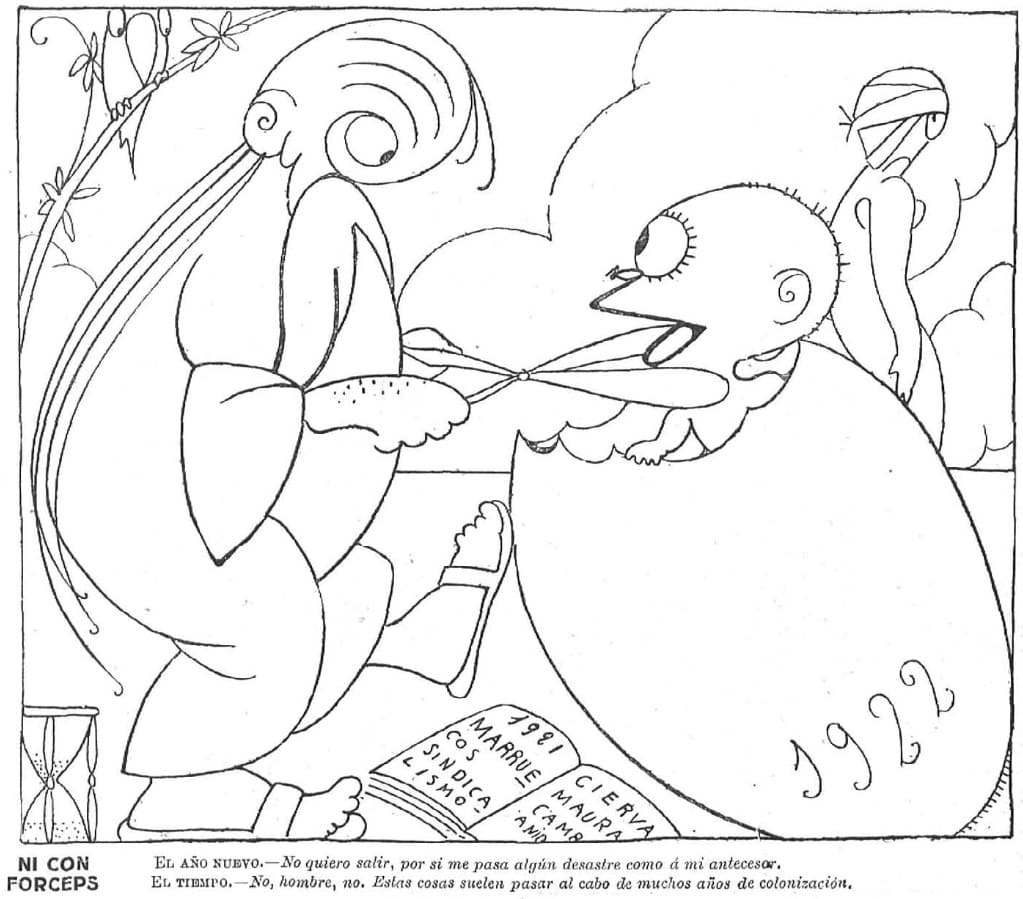 Algargos's tweet photo. Ejercicio práctico de compresión de una caricatura, fuente gráfica, para un supuesto examen de fuentes del BI. El tema es una caricatura de Bagaría sobre la situación de la España de Alfonso XIII al finalizar el año 1921. https://t.co/WfiGd4jHl2 https://t.co/T9hCgtrBB1