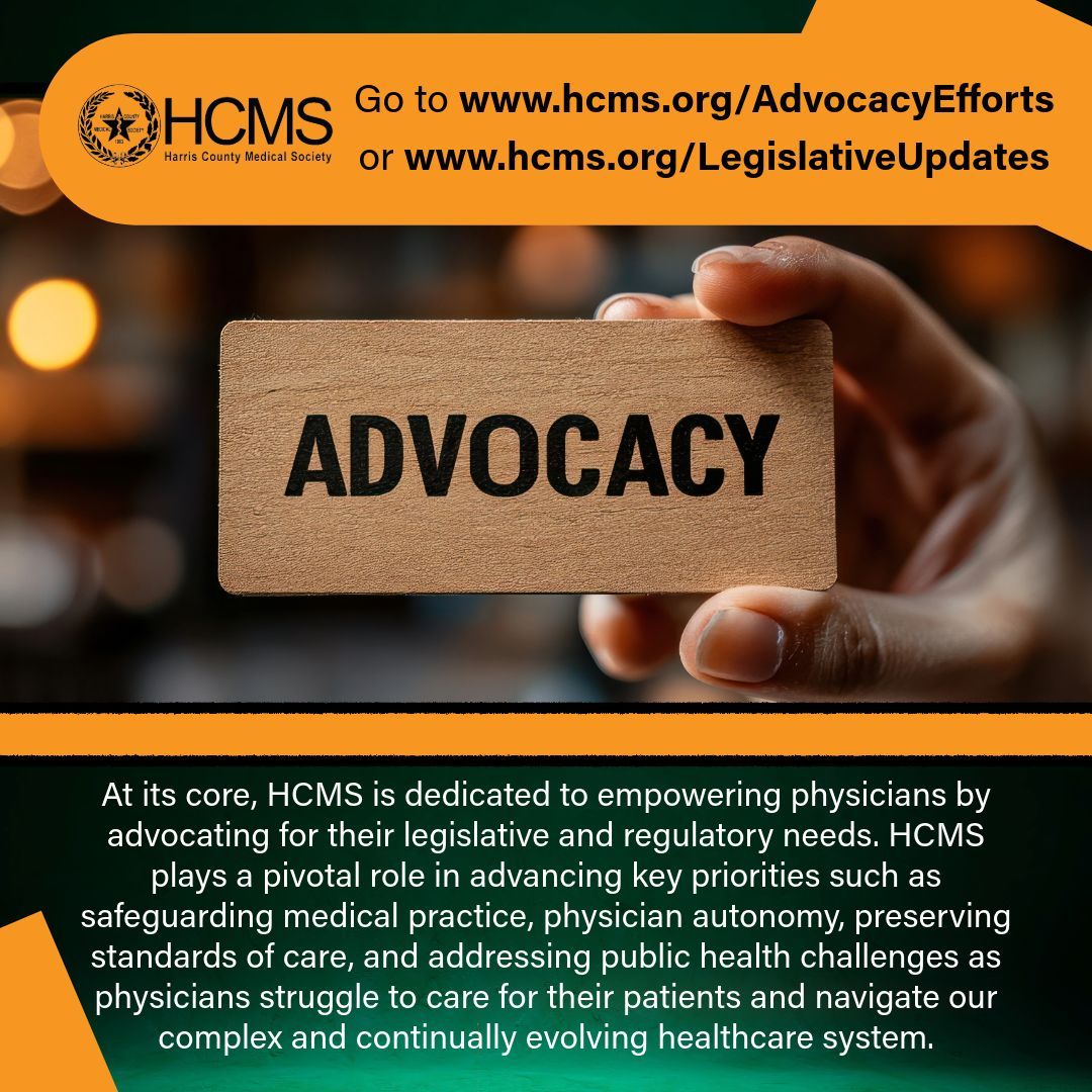 HCMSHAM's tweet image. Visit here at hcms.org/AdvocacyEfforts or hcms.org/LegislativeUpd…

 #hcms #health #wellness #newsletter #mindfulness #doctor #doctors #harriscountymedicalsociety
