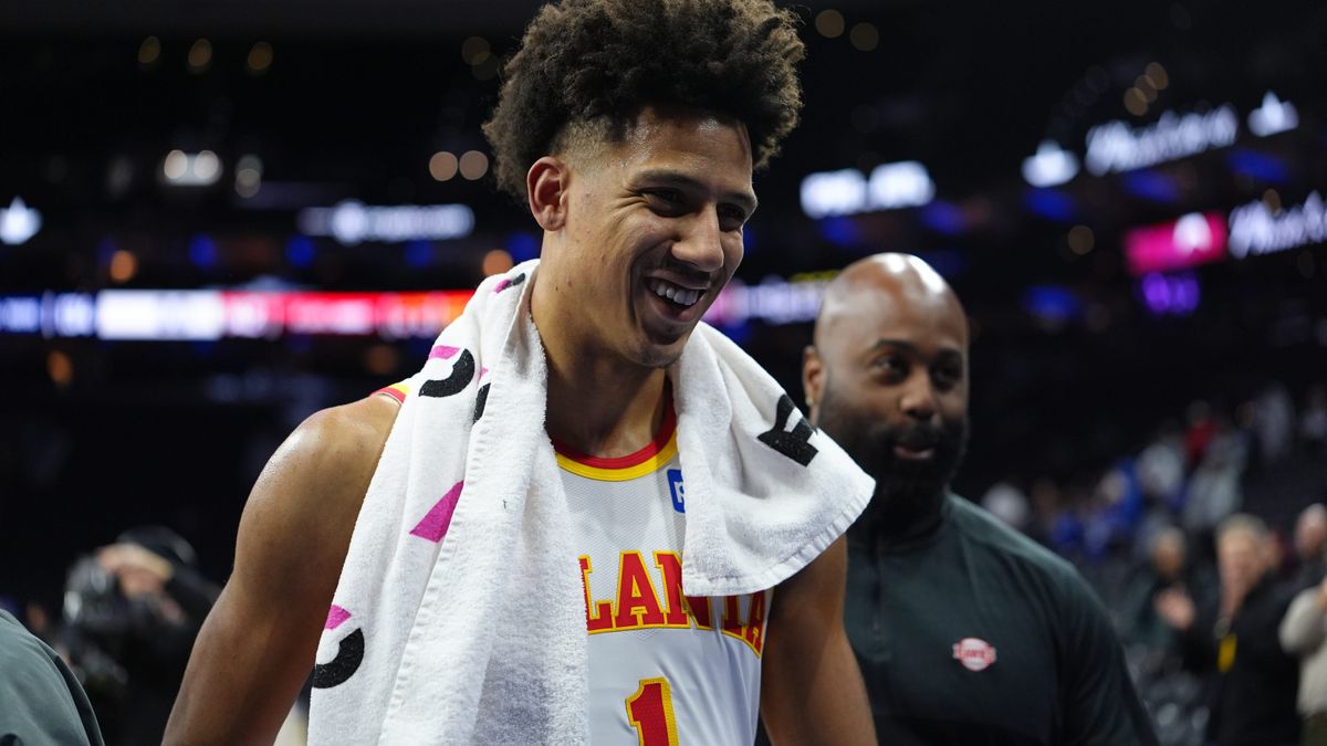 Atlanta Hawks forward Jalen Johnson set a career-high in scoring has he continued his star-caliber season Sunday night. dukewire.usatoday.com/story/sports/c…