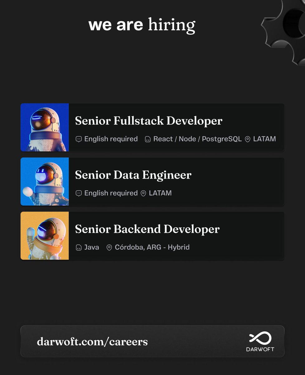 darwoft's tweet image. Be part of a team that builds, innovates, and grows together! 🚀 

Check out our open positions and join the journey at darwoft.com/careers 🌐🔍

#Darwoft #wearehiring #hiring #devs
