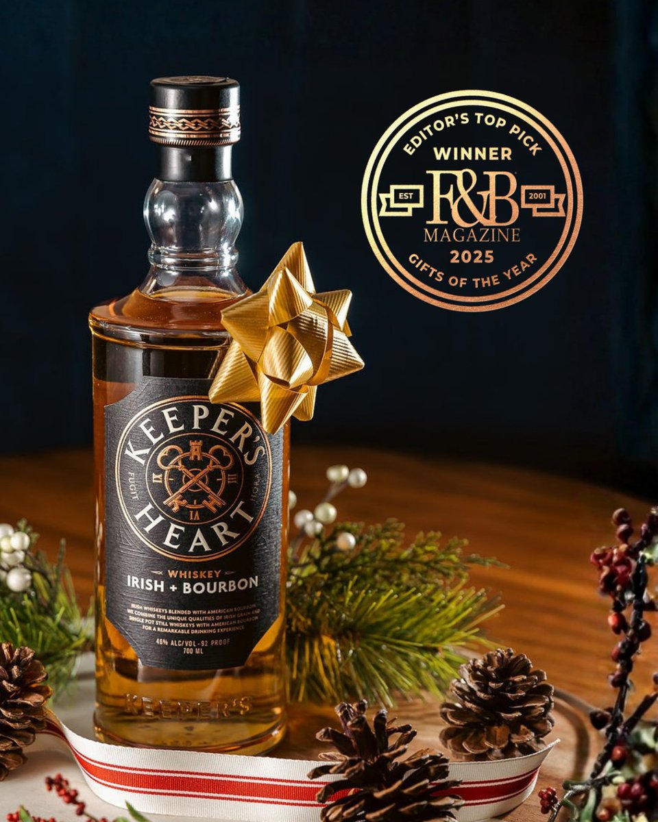 We’ll toast to this! 🥃🎁

Keeper’s Heart Irish + Bourbon has been named one of Food &amp; Beverage Magazine’s Editors Top Picks for 2025 Gifts of the Year! 🏅

Make it the star of your next gathering, grab your bottle today at shop.keepersheartwhiskey.com🎄🥃
