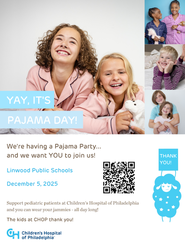LinwoodSchools's tweet photo. Pajama Day This Friday! https://t.co/fKsu5gMMEs via @ParentSquare https://t.co/j8g5WWF8iN