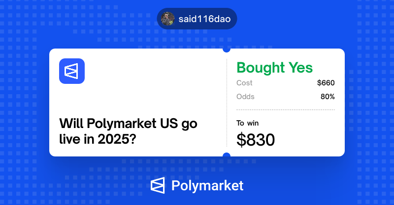 Yesterday, the <a href="/Polymarket/">Polymarket</a> sold $1 for 80c.

Polymarket is currently selling $1 for 95c.

You still have time to buy!

Polymarket will soon be launched at home.

In the United States🇺🇸🦅

gPoly