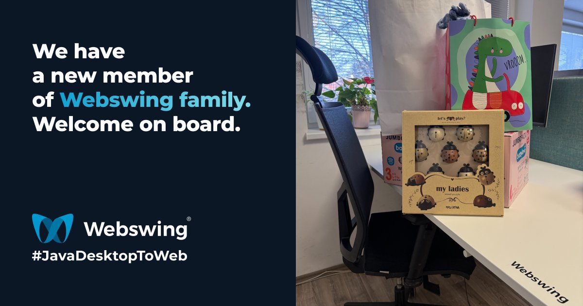 Webswing_org's tweet image. A warm welcome to our newest Webswing family member! We’re excited to celebrate a new addition to the Webswing team.

Welcome on board, little one and congratulations to the proud parents!

webswing.org/en

#java #oracleforms #swing #javafx #swt  #welcome #webswingfamily