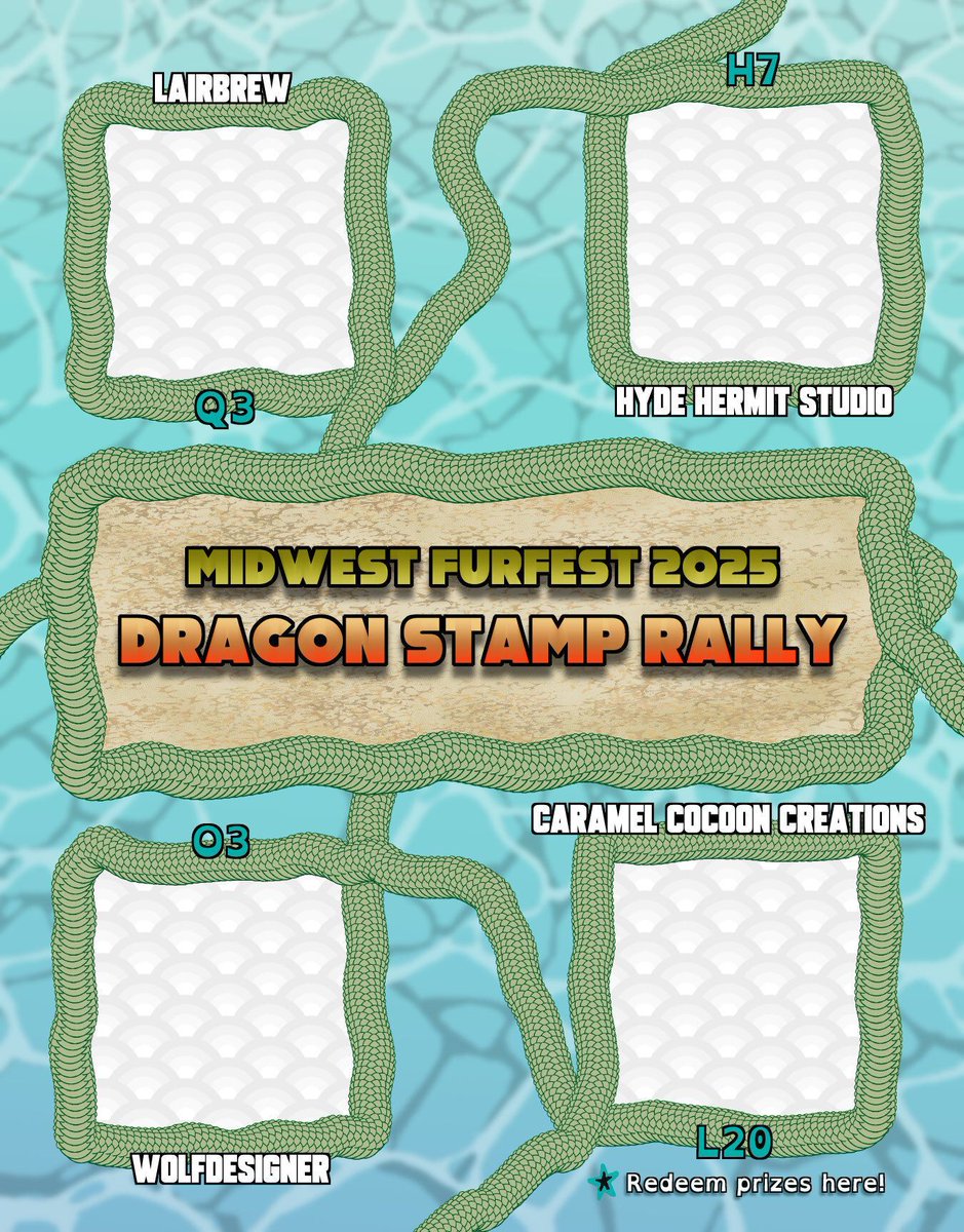 Ahoy! We're going to be in MidWest Furfest with three different stamp rally! Collect stamps from each participating booth to receive a snazzy prize! Each rally will be unique prize so visit our fellow friends in the other tables to get a unique prize.

#stamprally #supportartist