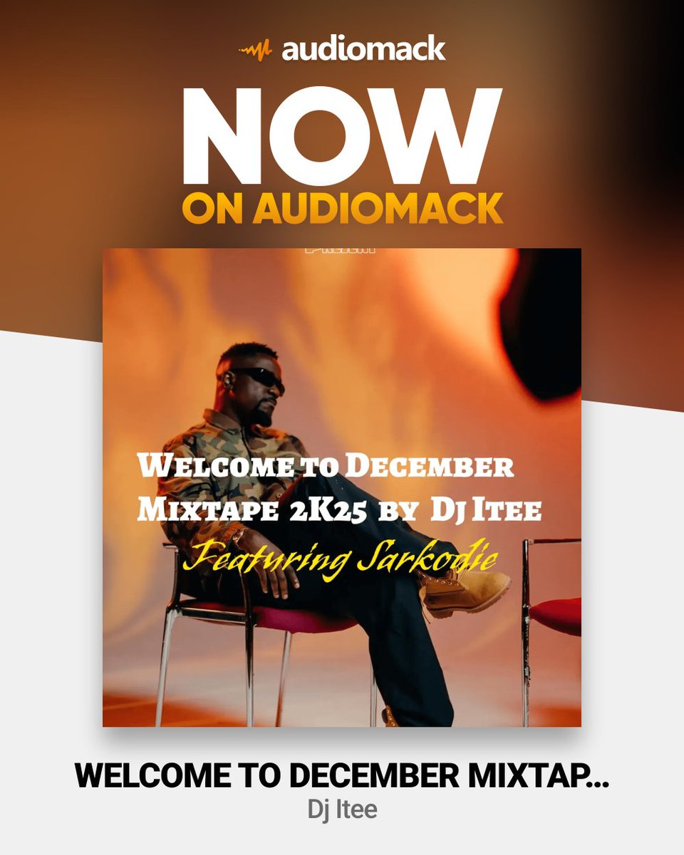 DjItee1's tweet photo. Wishing everyone a happy new month 🎉. May this December bring you joy, success, prosperity, and lots of happy moments. Welcome to December Mixtape 2K25 featuring The Landlord @sarkodie is now on Audiomack, Let's go stream it Fam🔥⚡🔊

https://t.co/RcJM5carNR

#DjItee
#Sarkodie https://t.co/0p4s777pmu