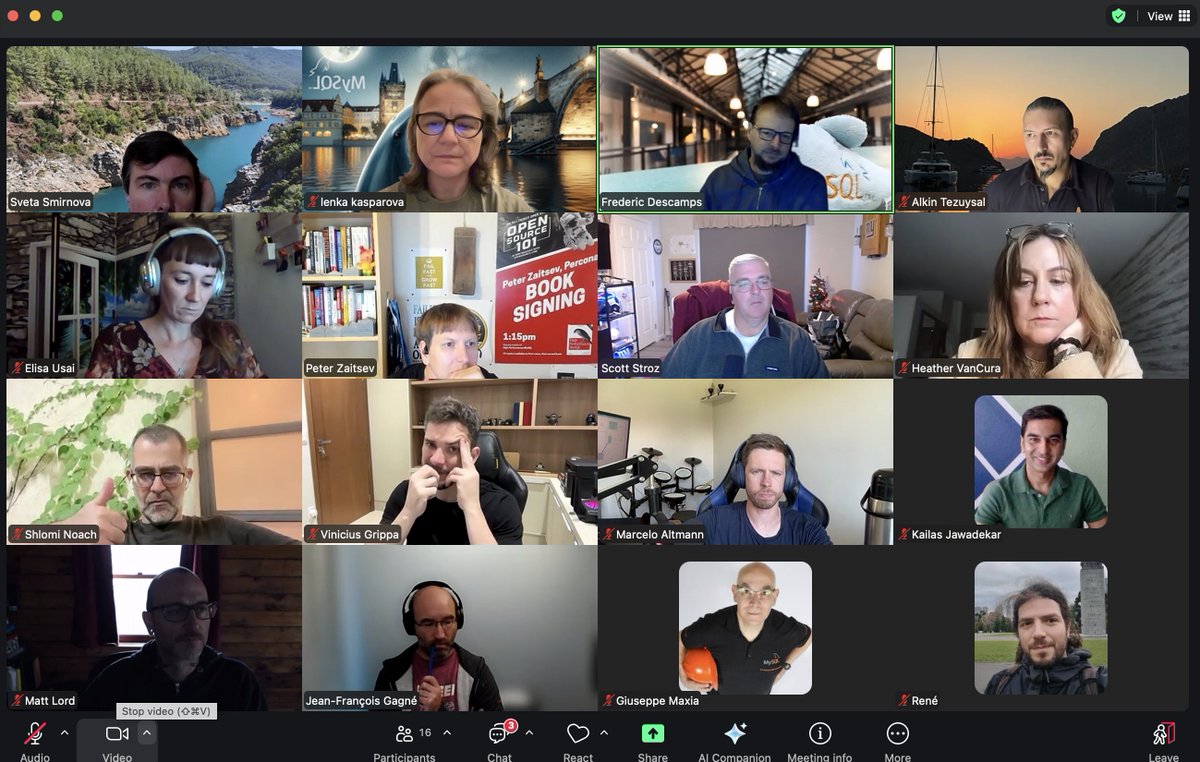 mysql_community's tweet image. 🎈 Thank you to our MySQL ACEs and Rockstars for their participation in the regular ACE/Rockstar zoom last week! 🎈
#MySQLCommunity
