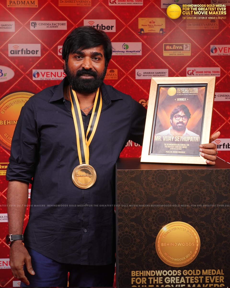 behindwoods's tweet image. The man of a thousand shades — charm, depth, madness, emotion… Vijay Sethupathi transforms every character into magic! 🎭🔥

#VijaySethupathi #MakkalSelvan #Pizza #96  #arasan #train #BehindwoodsGoldMedal #CultMovieMakers