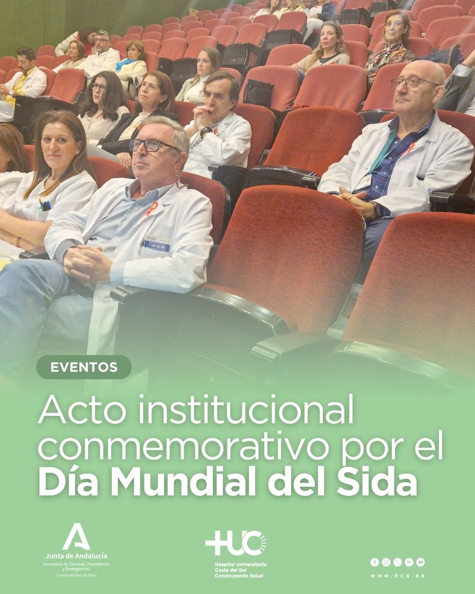 ASCostadelSol's tweet photo. #DíaMundialdelSida 🟥 El pasado 28 de noviembre, el Hospital Universitario Costa del Sol se sumó al acto institucional organizado por @avancepositivo1 con motivo de esta jornada, que se celebra hoy, 1 de diciembre 📅 https://t.co/o2TPn7qUL4