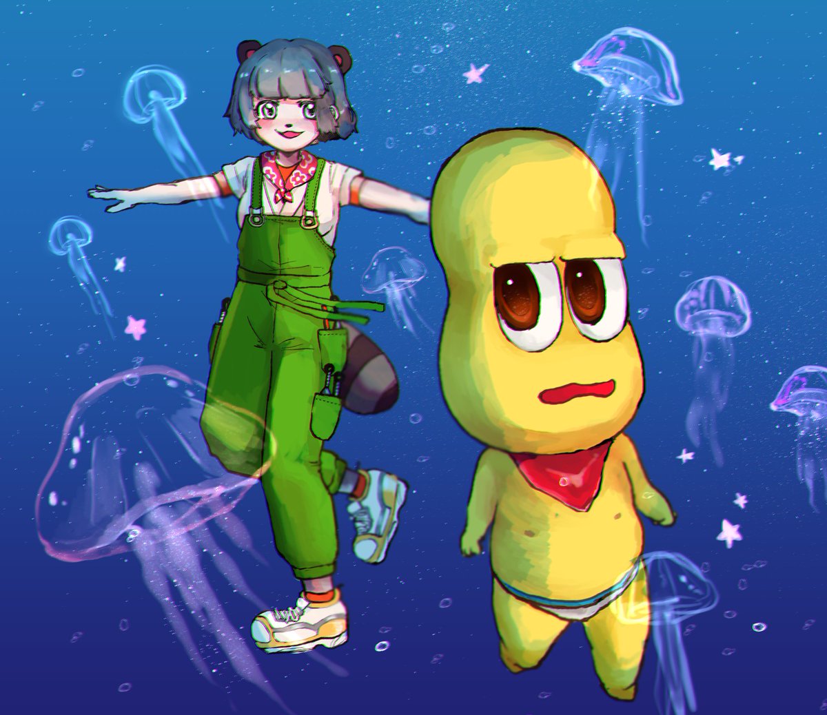 hanage_8787's tweet image. 幽体離脱の雰囲気だいすき〜！🪼️🫧

 #PQライブ