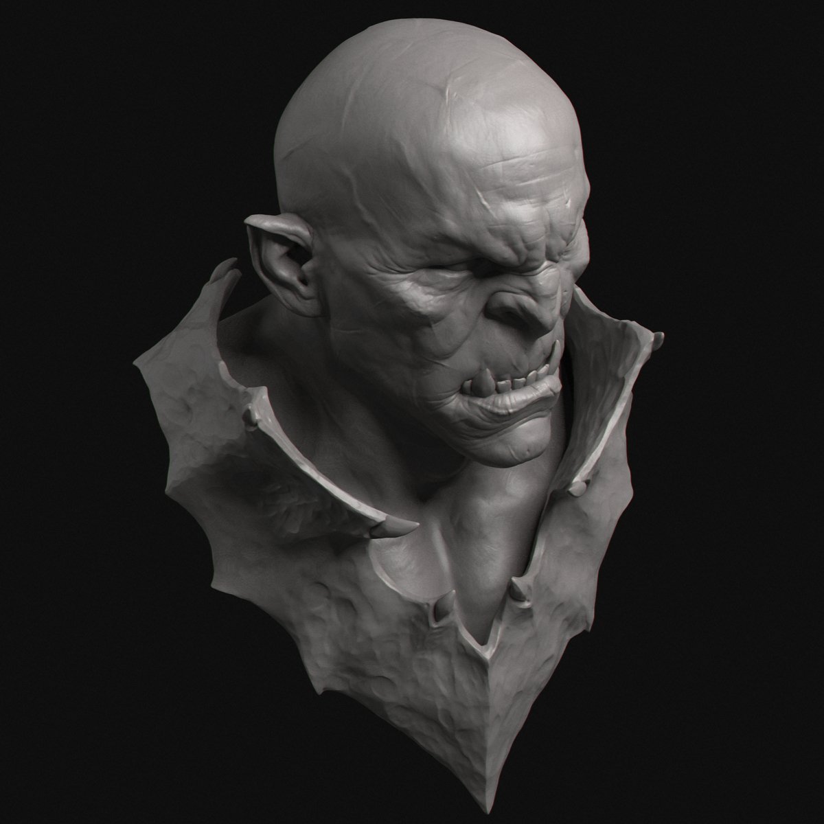 One of the first figures I designed is Volhk-kor, an orc captain from the Lost Armies of the Karashaza desert, one of the regions of the Lost Ages universe.