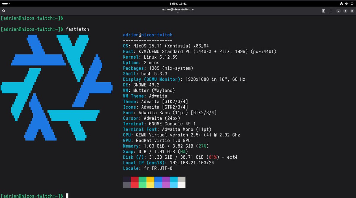 _adriend_'s tweet image. Ma foi, l&apos;upgrade s&apos;est bien passé de ma #NixOS !
Par contre 31Go sur le disque avec que quelques applis installées, c&apos;est abusé :(