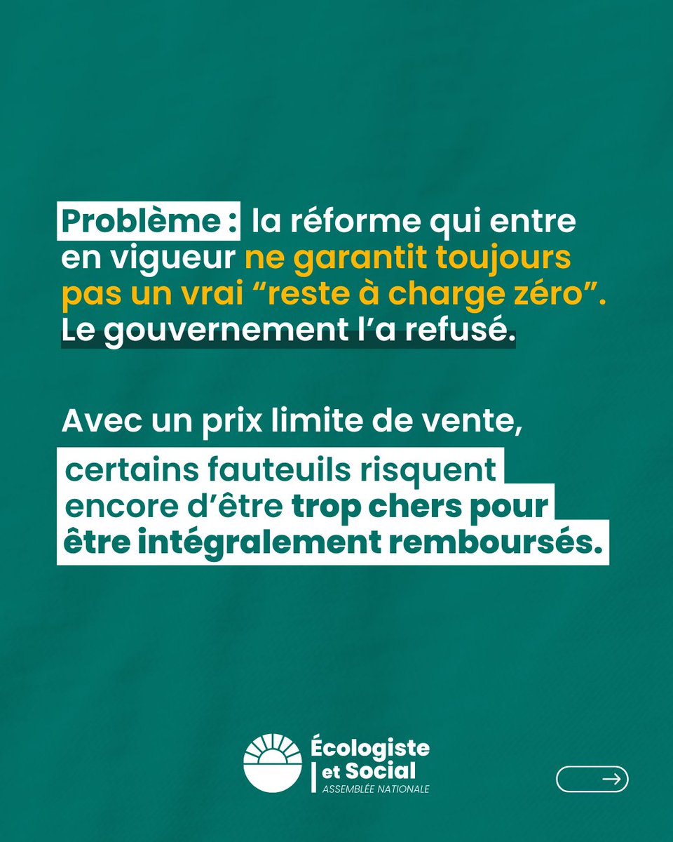 Gpe_EcoloSocial's tweet photo. 🚨 Remboursement des fauteuils roulants : une première étape est franchie… mais la réforme reste loin du compte.

❗ Concrètement, de nombreuses personnes risquent encore de se voir refuser un remboursement intégral de leur fauteuil.

Explications ⤵️ 1/2 https://t.co/inSMDlHqfZ