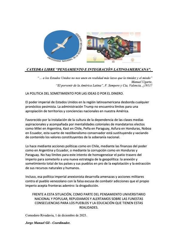 La civilización occidental no subsistirá a esta nueva hegemonía imperial!
Necesitamos más política y menos entrega; más coraje y menos sumisión 
El neoliberalismo nos agota y nos exprime.