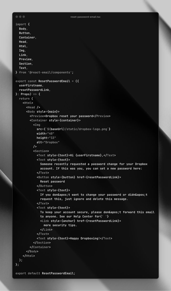 pontusab's tweet image. wtf did we do before react-email