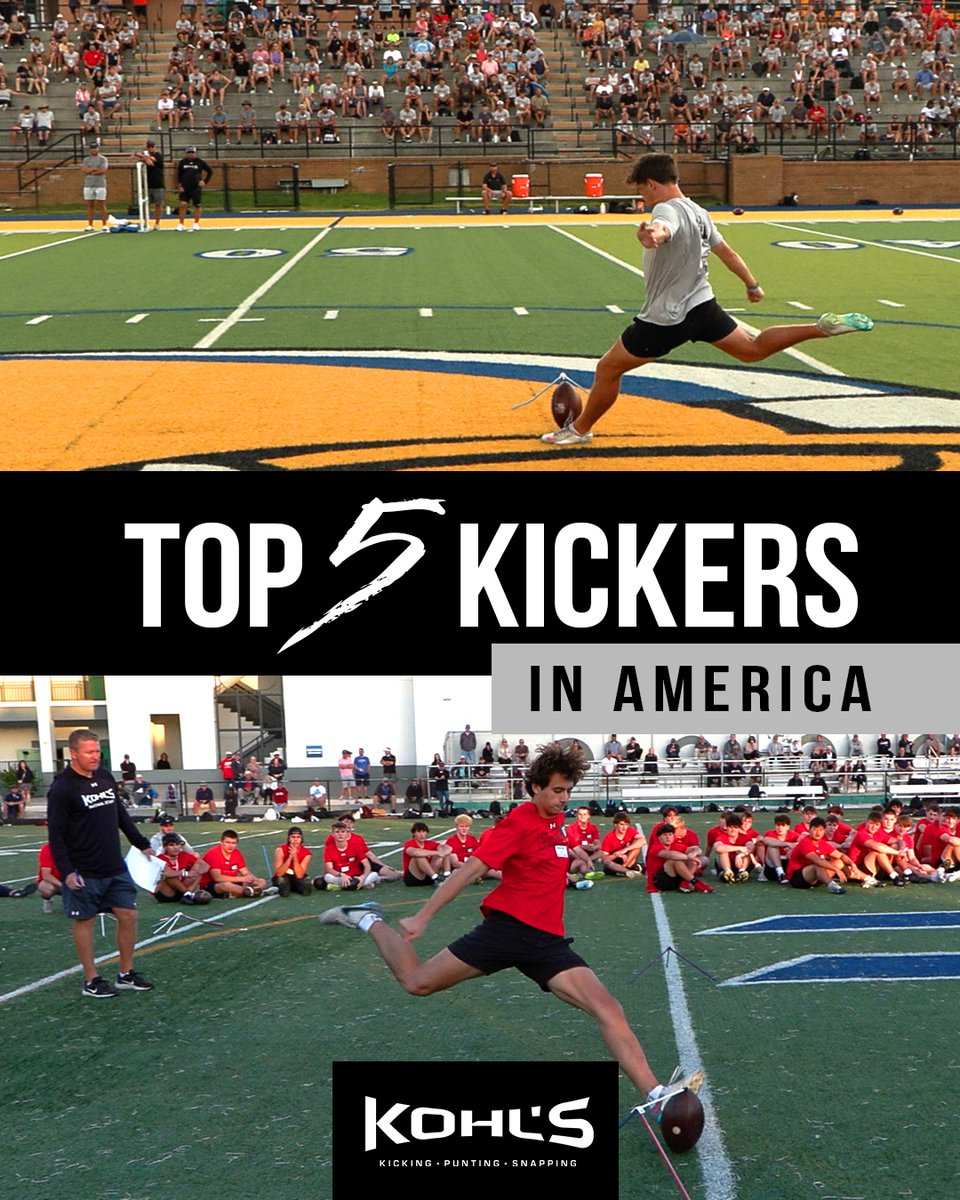 The top 5 ranked kickers in America for the Class of 2026 heading into the Kohl's National Showcase Tour this week. #KohlsShowcase

🧵 Thread Below ⬇️