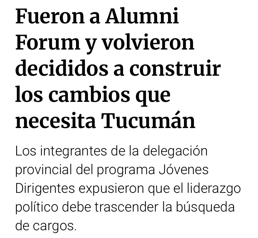 Esta nota muestra algo importante: el trabajo sostenido de todo este año para que más jóvenes se formen y se animen a construir cambios reales en Tucumán.
Mis felicitaciones a <a href="/FrenteJovenAR/">Frente Joven</a> y a Agustín Padilla por el acompañamiento y por seguir impulsando este camino.