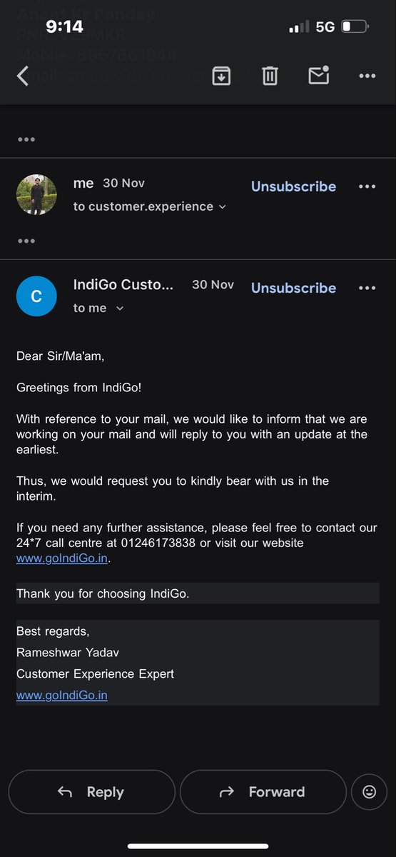 AnantKumar62152's tweet image. IndiGo Team,
I am Anant Kr Pandey, and I found out no one ever should travel through indigo flights, I have mentioned my case they got worst support
#indigo #CustomerService #consumerHelp #cabincrew  #IndigoTo1Billion #indigoxgreen #IndigoTo1Billion 

@IndiGo6E @ConsumerHelpBBR
