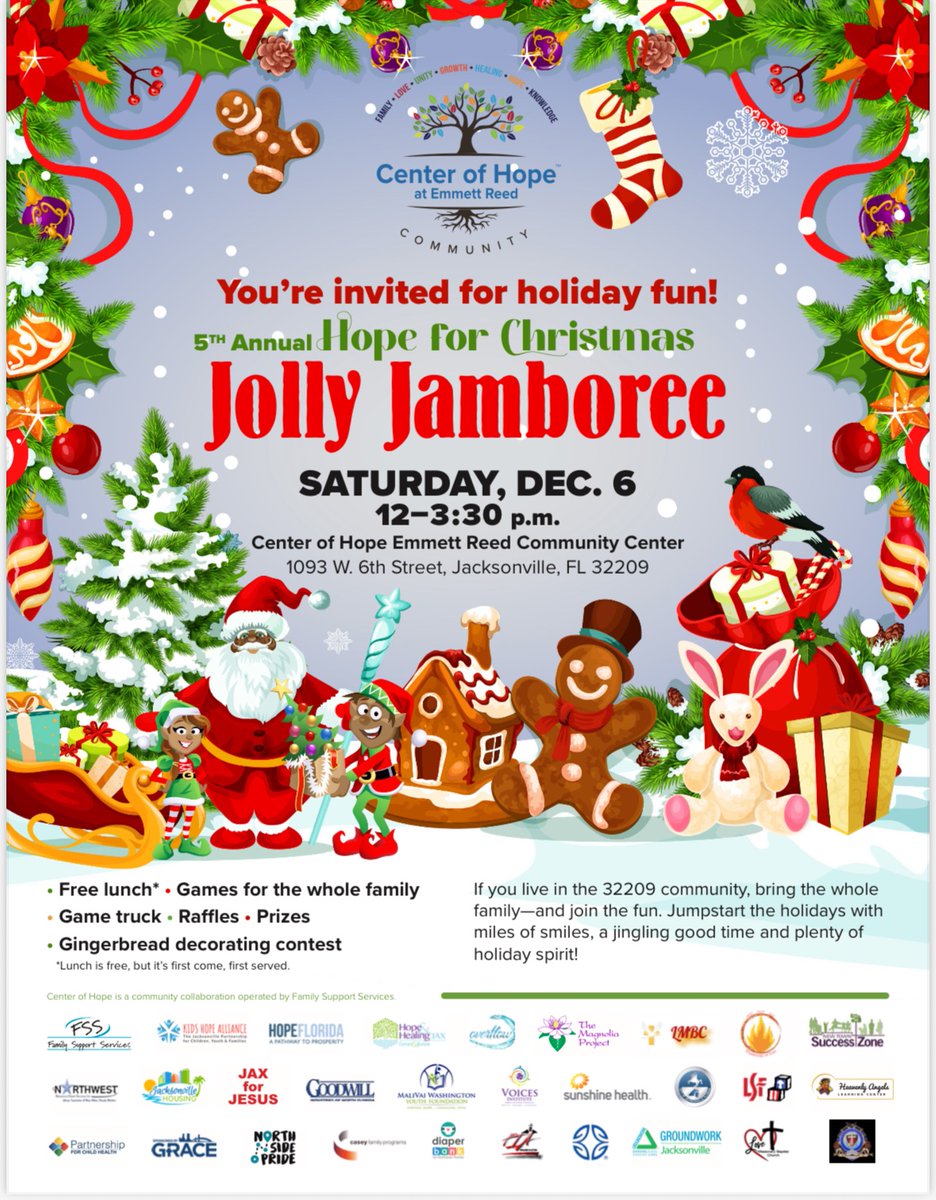 Please come and join us for our 5th Annual Hope for Christmas Jolly Jamboree Saturday Dec. 6 at 12p-3:30p.m.