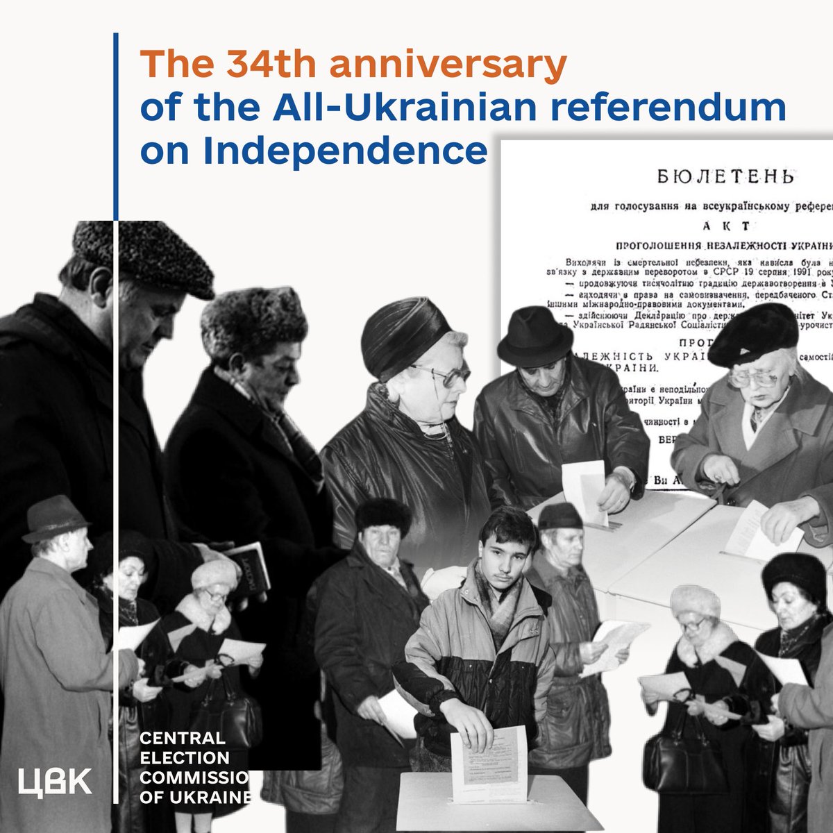 centralelectcom's tweet photo. 🇺🇦The day when all of Ukraine said ‘Yes’ to Independence.
The All-Ukrainian referendum in numbers.

On 1 December 1991, an All-Ukrainian referendum was held. The voting ballot had only one question:
‘Do you support the Act of Declaration of Independence of Ukraine?’
🧵1/3 https://t.co/KTN6HC2IJz