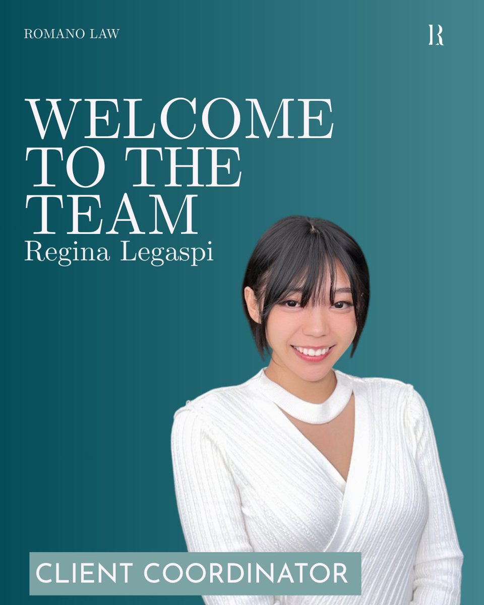 Romano_Law's tweet image. We have a new Romano Law team member, Regina who is joing us as a Client Coordinator!

With experience in high-volume roles and an academic foundation in medicine and law, Regina brings exceptional organization and adaptability. 

Welcome to the team, Regina!

#WelcomeToTheTeam