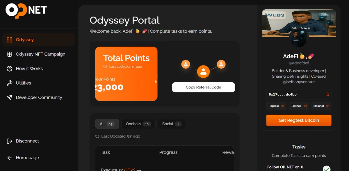 New week, new tasks on OP_NET Odyssey. Took me less than 20 minutes to complete and i was using glo network👀.

Hop on, chads☕️