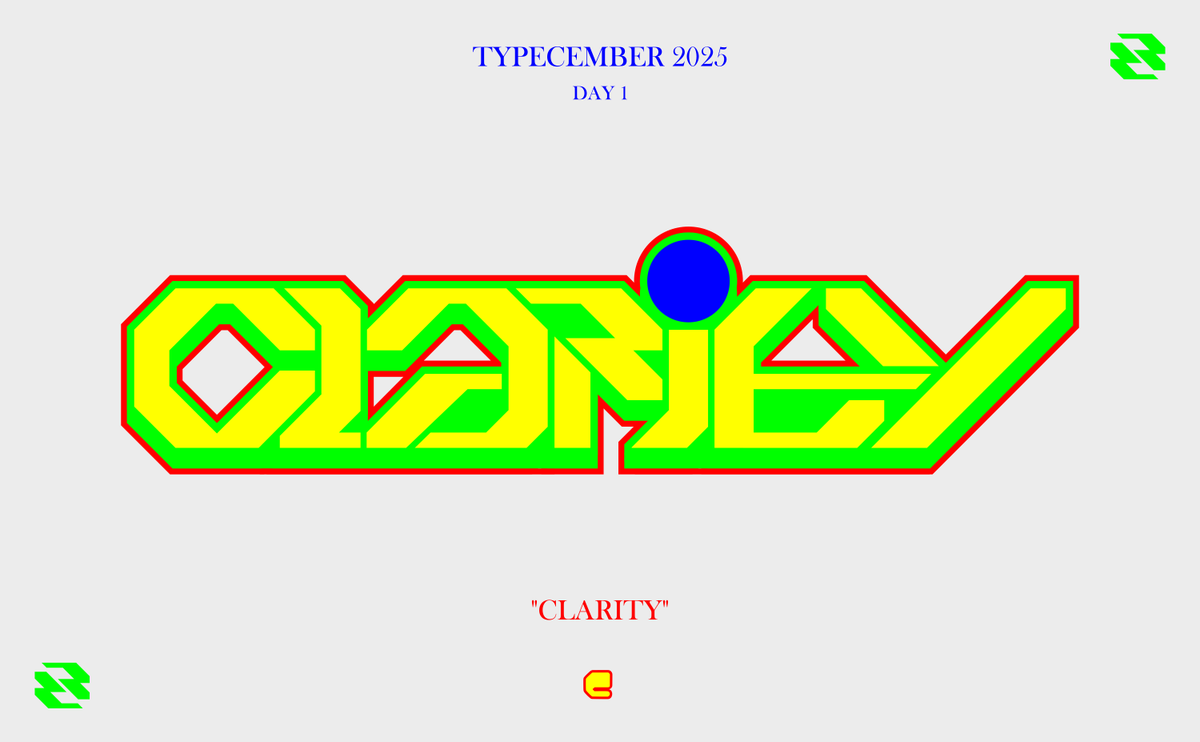 chocographix's tweet photo. 🔵 TYPECEMBER 2025 🔵

Day 1: "CLARITY" https://t.co/Sh46hO0pD8