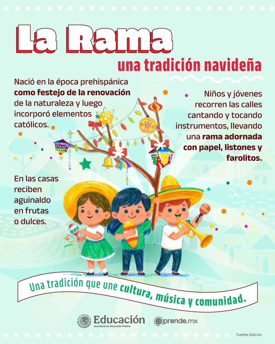 La Rama nos llena de música, colores y tradición. 🎄✨

Cada diciembre, niños y jóvenes recorren las calles llevando alegría, cantando y compartiendo la magia de esta costumbre que une a la #comunidad. 🫂

Una #tradición que mantiene viva la #CulturaMexicana y nos recuerda la