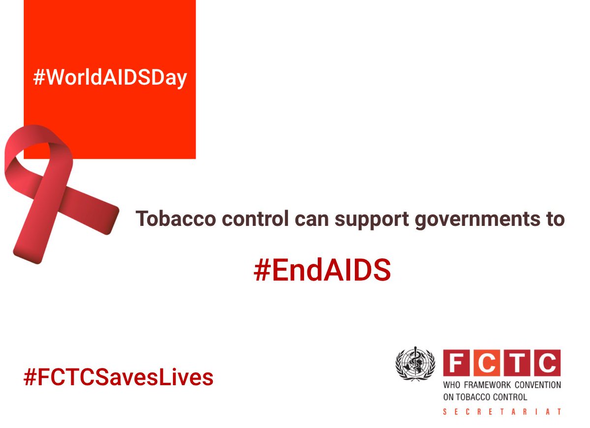 FCTCofficial's tweet photo. It's #WorldAIDSDay, and it's crucial to highlight the intersection of #HIV and tobacco use.

Did you know? The excess mortality rate among smokers living with #HIV is, on average, three times higher than that of the general population. If tobacco use is fully avoided, overall #HIV mortality could be reduced by up to one-quarter.

Implementing the WHO Framework Convention on Tobacco Control is key to addressing both #HIV and #AIDS. 🚭 Evidence-based policies under this framework can integrate tobacco cessation services into existing HIV care, ultimately saving lives and helping governments move closer to the goal of #EndAIDS.

#FCTCSavesLives

Learn more: https://t.co/ISXkoGPLBP