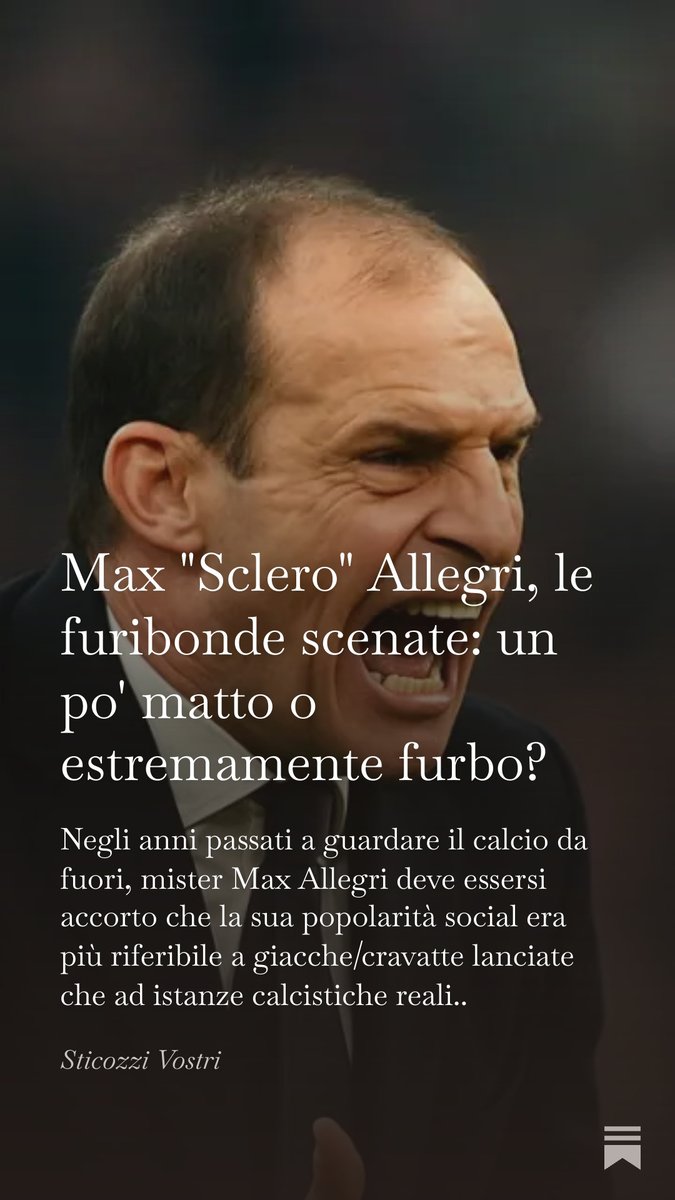 Max "Sclero" Allegri, le furibonde scenate: un po' matto o estremamente furbo? 

open.substack.com/pub/alessandro…