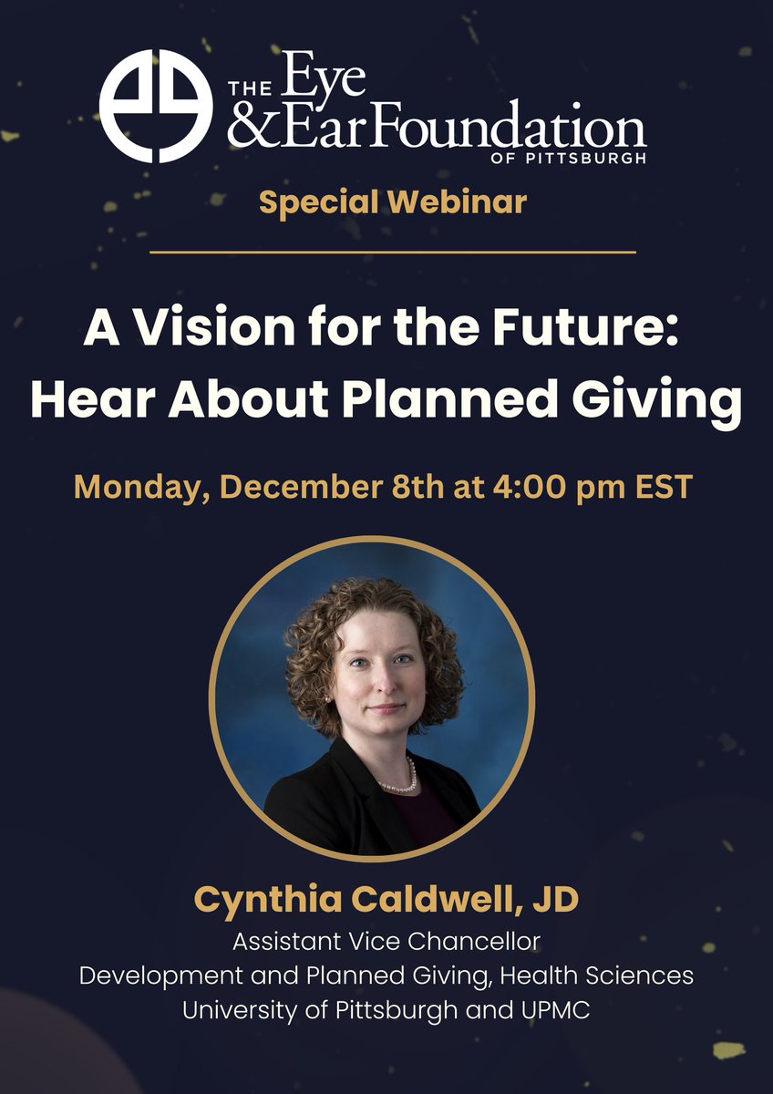 Our postponed special, free webinar has been rescheduled for next week!

Planned  giving is a powerful way to support the causes you care about—whether  it's through a bequest, charitable trust, or other legacy gift. And the  best part? Anyone can do it. You don’t need to be