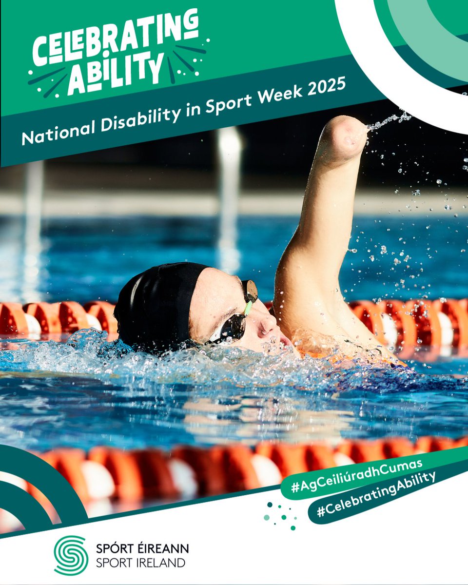 sportireland's tweet image. ✨ Today marks the launch of the first-ever Sport Ireland Disability in Sport Week!

All week, we’ll be celebrating the contributions of people with disabilities who participate, coach, officiate, volunteer and lead across Irish sport. 

Disability in Sport Week reflects Sport…