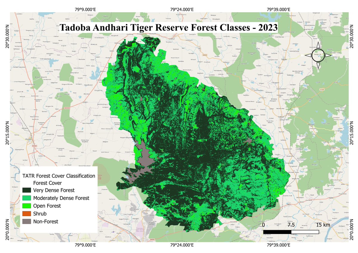 GeospatialRF's tweet image. Geospatial Research Forum (GRF) is pleased to showcase an outstanding contribution for the #GISDay Map Challenge 2025, developed by Ritika Ghog, demonstrating the power of #geospatial analysis in conservation science.
More details; linkedin.com/feed/update/ur…