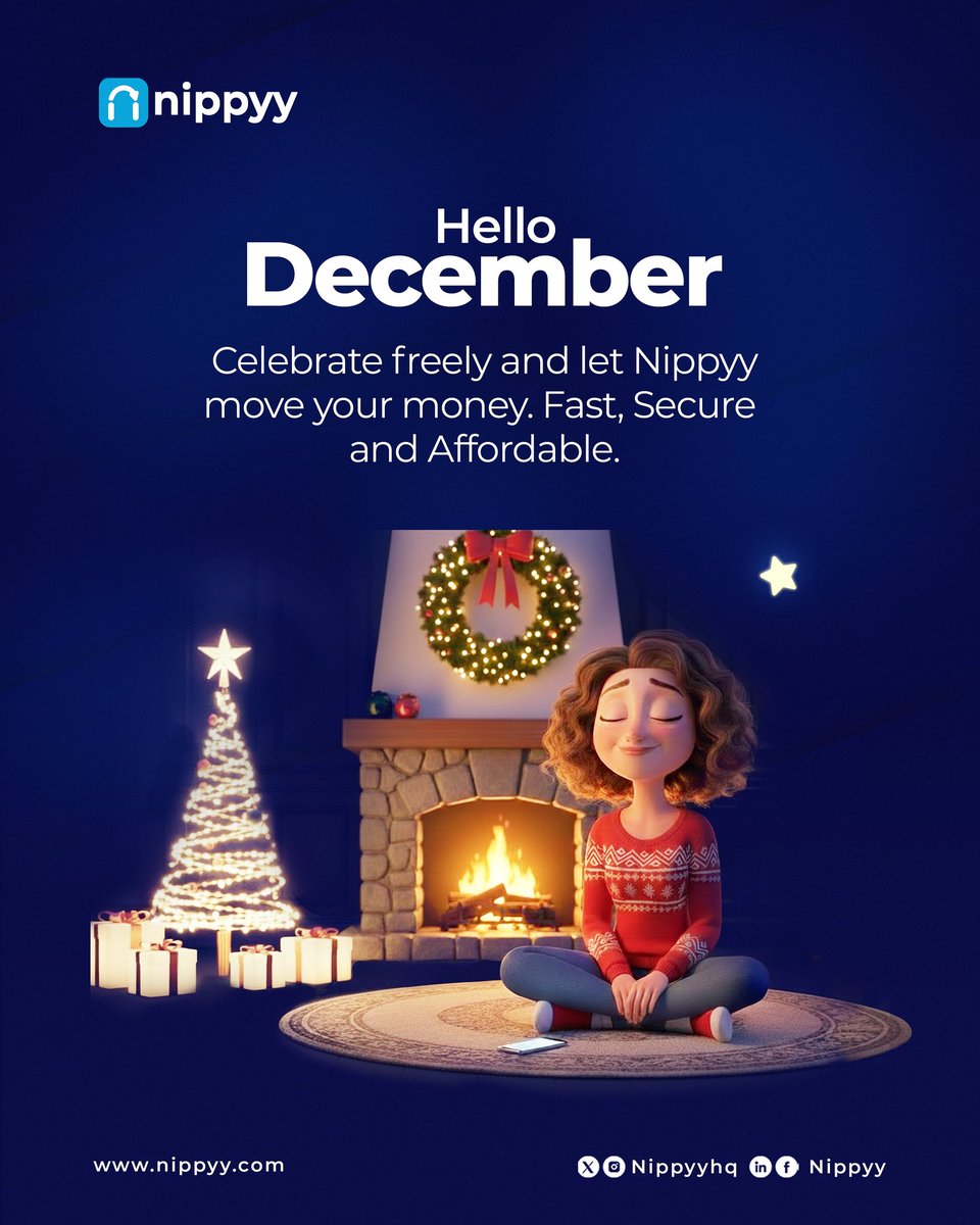 nippyyhq's tweet image. Welcome to December 

The only month where money moves just as much as people do.
Move money smartly this December. 
Send with Nippyy.