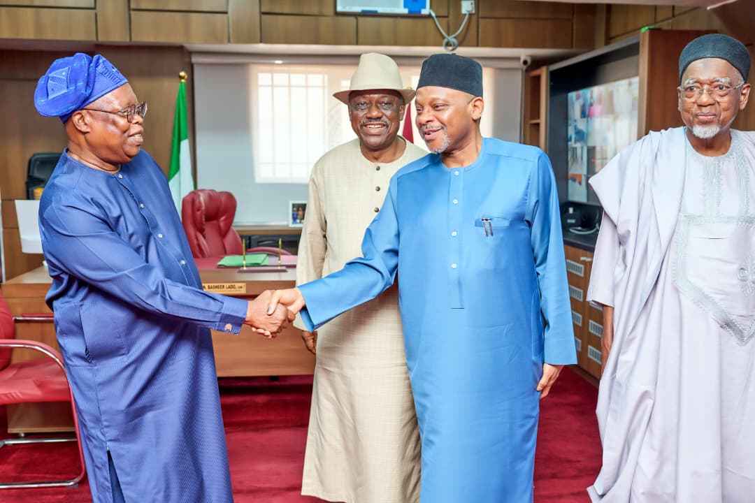 OSAPSenateFGN's tweet photo. Earlier today, SpAd to the President on Senate Matters @SenBasheerlado_  received in his office, 3 Non-Career Ambassadorial Nominees nominated by His Excellency, Pres Bola Ahmed Tinubu, GCFR
The nominees are Kayode Are from Ogun, Aminu Dalhatu from Jigawa, &amp; Ayodele Oke from Oyo https://t.co/bk1EDbSuZQ