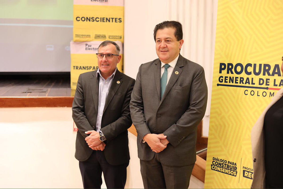 personeriabta's tweet image. A esta hora, junto al Procurador General de la Nación, Gregorio Eljach Pacheco, nos sumamos a la estrategia Paz Electoral, orientada a garantizar elecciones seguras, transparentes y confiables.
El encuentro, organizado de manera conjunta por la Procuraduría y la Personería de…