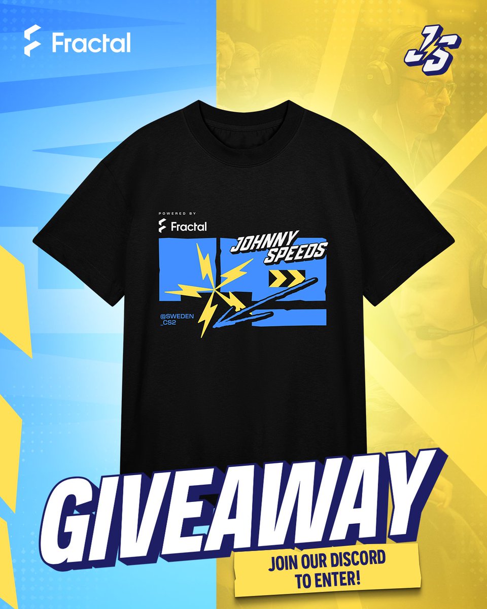 JohnnySpeedsCS's tweet image. We&apos;re giving away a Johnny Speeds x Fractal tee 👕

All you gotta do is join our Discord server and react to join the giveaway!

DO IT NOW 👇