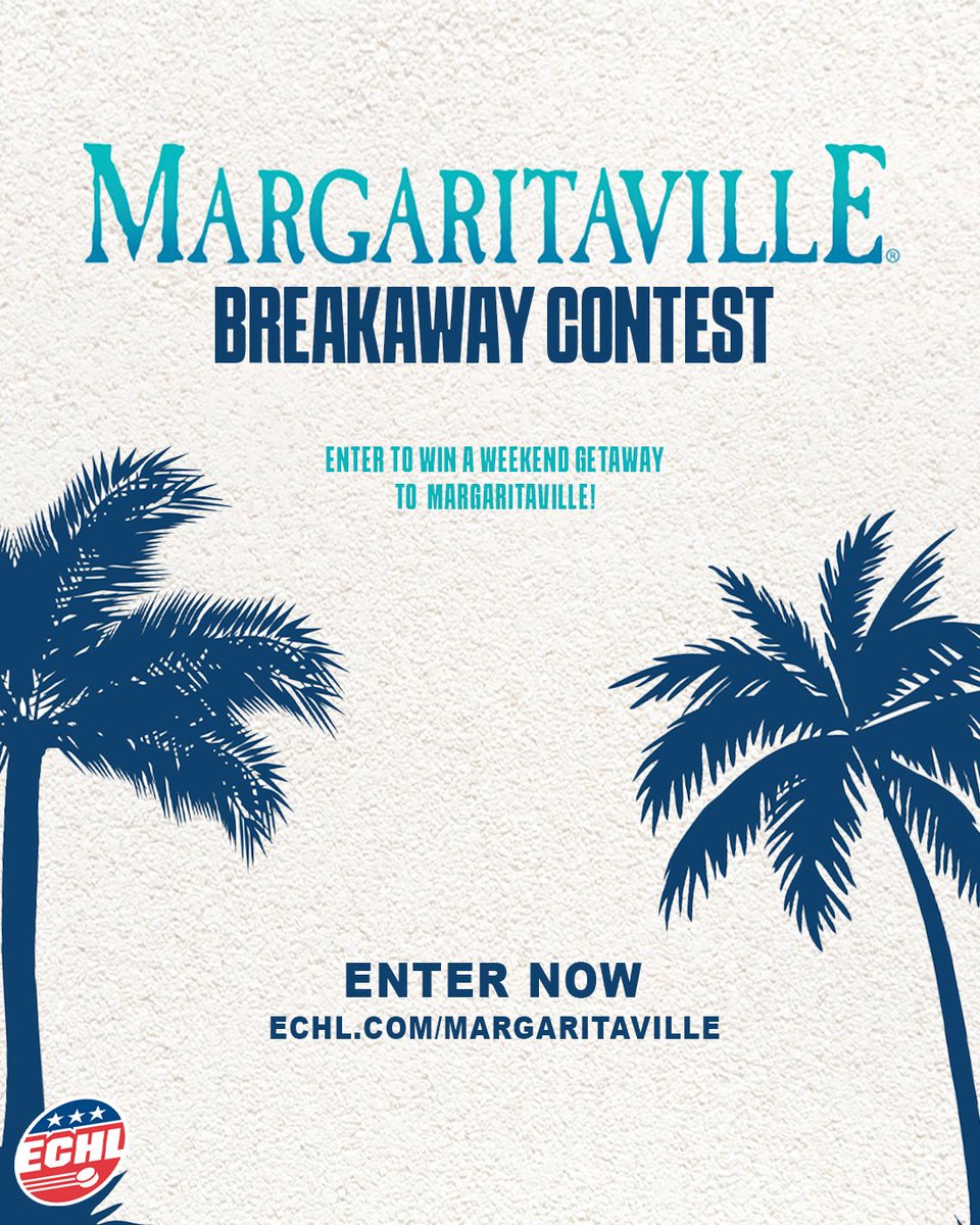 To enter 🏝️😎:

✅ Visit: echl.com/contests/echlm… 💻
✅ Submit a photo of you and your fellow fans enjoying the fun, relaxing Margaritaville lifestyle while cheering on YOUR TEAM 📸

📝: echl.com/news/2025/12/e…