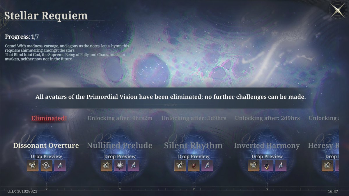 &gt;hear a Discord notification
&gt;it's the Morimens dev pinging everyone with an apology for the raid incident
&gt;"what raid?"
&gt;check the game
&gt;"oh......."