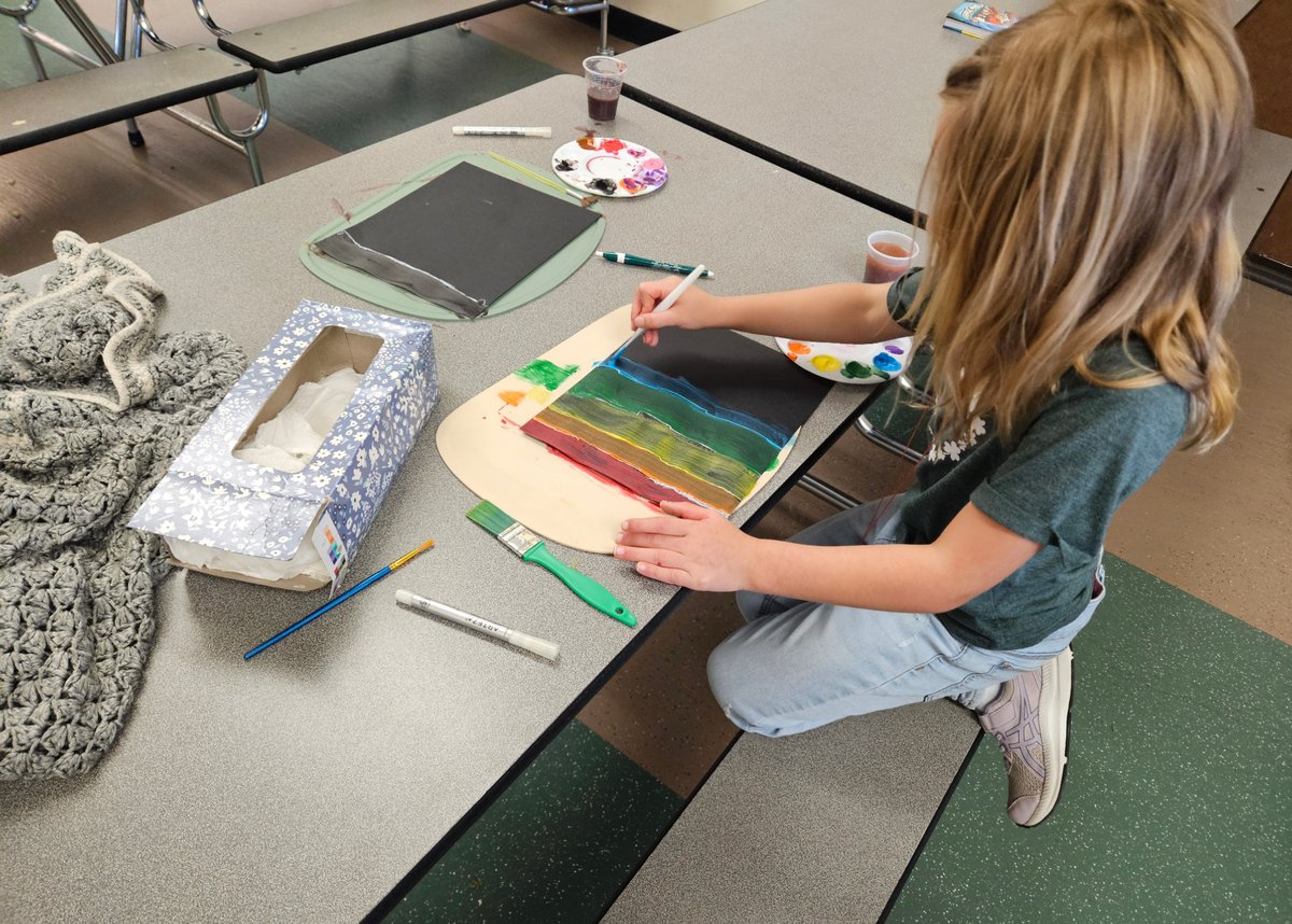🎨✨ Our Boys &amp; Girls Club members explored contrast and creativity by painting on black cardstock! Bright colors popped off the page as they experimented with patterns, shapes, and bold designs. Such an awesome way to let their imagination shine! 🌈🖌️