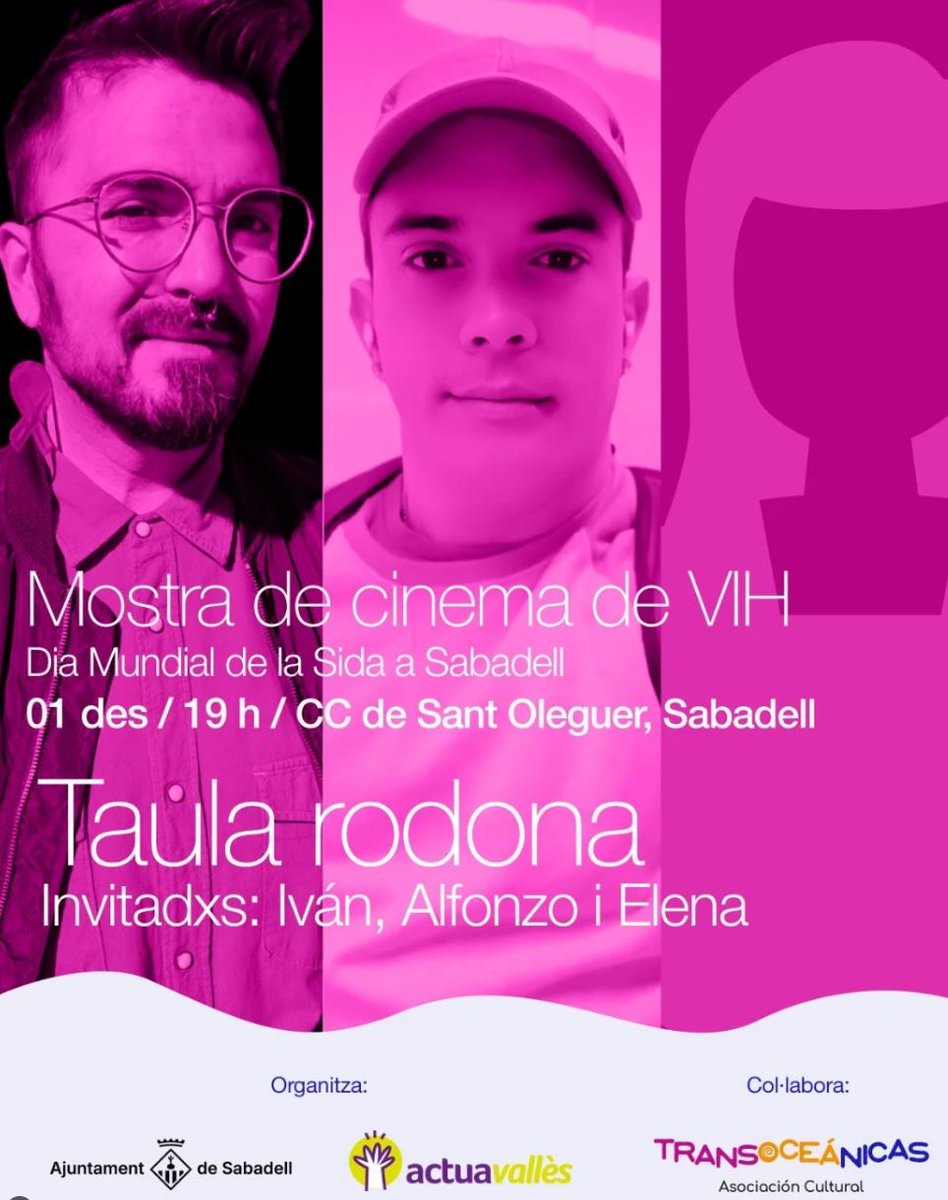Raquelpetita's tweet photo. 📅 Aquest dilluns 1/12 · 19h
📍 Centre Cívic Sant Oleguer
🎬 Projecció del curt #Estigma
🗣️ Taula rodona amb persones que conviuen amb el VIH
Tinc l’honor de presentar l’acte.
Parlar trenca el tabú. Escoltar desmunta prejudicis.
#DiaMundialSida #SIDA https://t.co/o78oN7iHwp