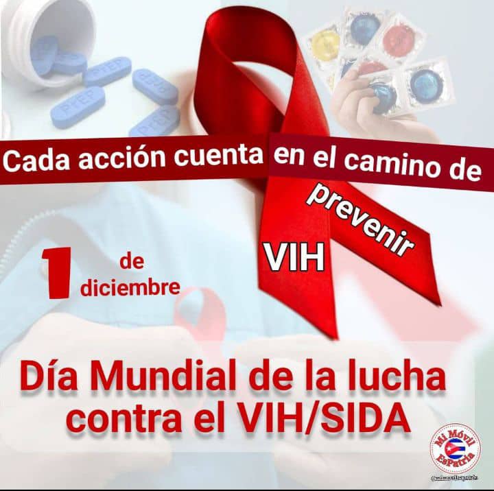 Cada acción cuenta en el camino de prevenir el VIH. Hagamos del 1/12 una jornada cotidiana de acción para prevenir el VIH/SIDA. #CubaPorLaVida 🇨🇺 #LaHabanaDeTodos ❤️