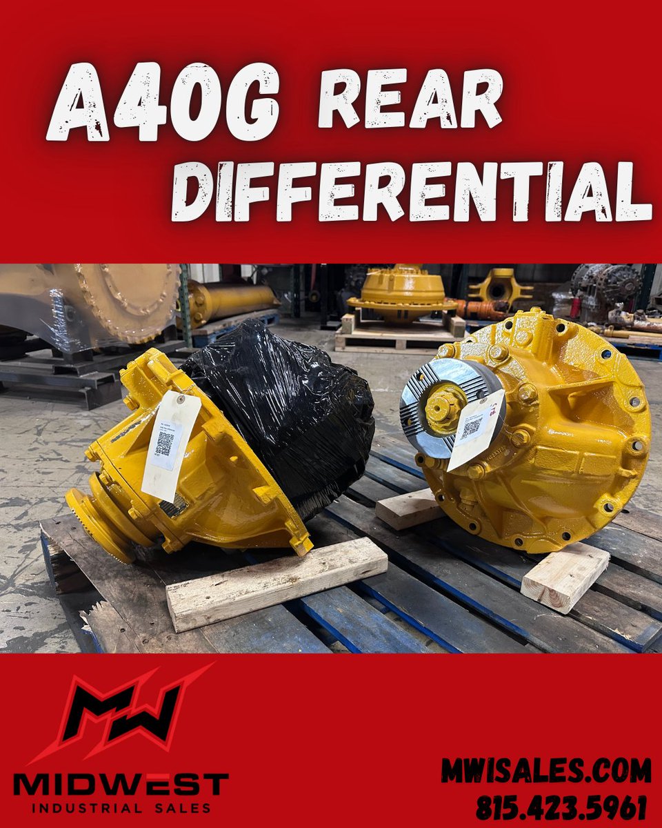 MWISales's tweet photo. Two Volvo A40G rear differentials, fully rebuilt, tested, and ready to ship to keep our customers’ fleets moving strong.

Need drivetrain components for your Volvo fleet? We’ve got you covered.
📞 Contact us today at 815-423-5961 to get your equipment back to work. https://t.co/qxNpjSfOUs