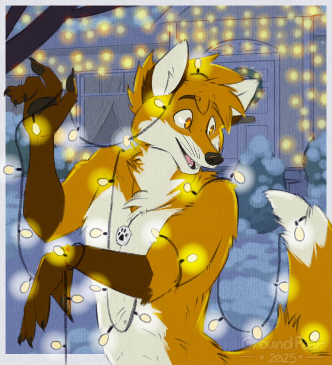 jakkfoxx's tweet image. It's Decemberrrrr!!! Time to get all tangled up in lights and holiday spirit! 🎄🦊

🎨 by @groundpear on bsky
