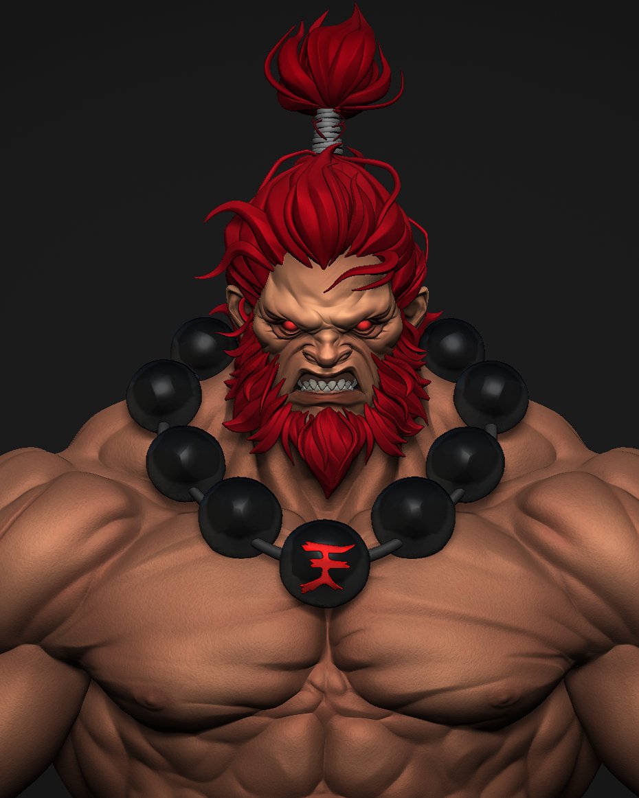 👹Here is some final renders of my boy Akuma from Street Fgihter👹Capcom Challenge, cohosted with
<a href="/jehsiee/">Jess 🎲</a>